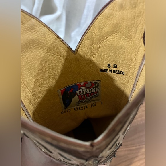 Yippy Kiyay Cowgirl BOOTS with Angel Wings and a CROSS Size 8 Brown Tan Gold - Picture 9 of 14